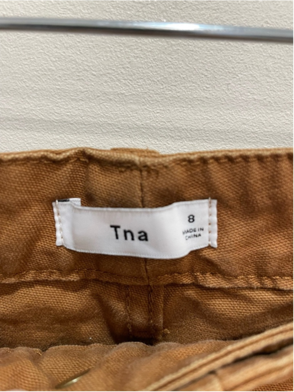 Tna Aritzia Canvas Carpenter Pants Brown Tan Workwear Utility Straight 8 Relaxed - Picture 2 of 11